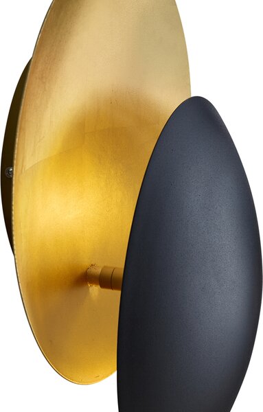 Lampă de perete modernă neagră cu auriu 34,5 cm 2 lumini - Sunrise