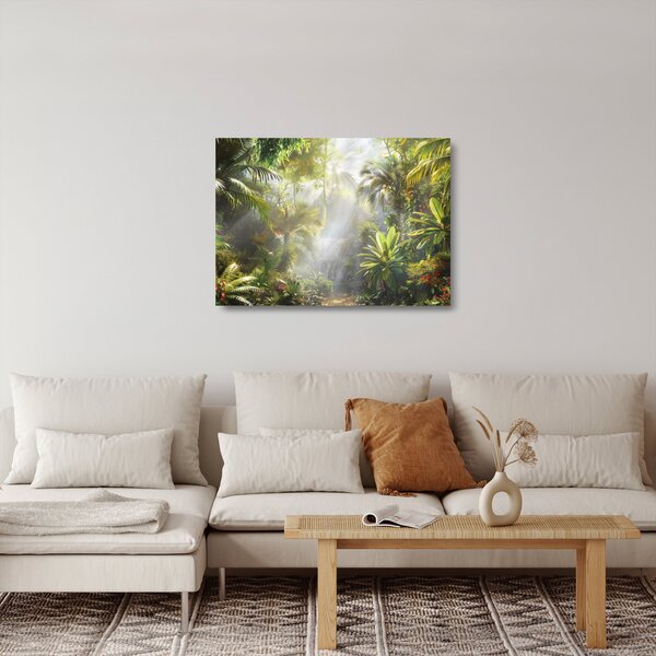 Tablou pe sticlă - Pădure tropicală (70x50 cm)