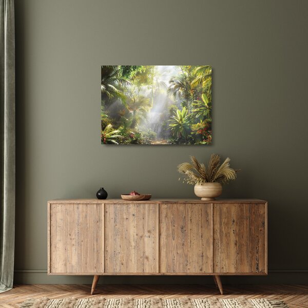Tablou pe sticlă - Pădure tropicală (70x50 cm)
