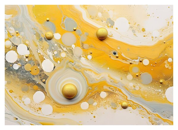 Tablou pe sticlă - fundal abstract cu decor de aur (70x50 cm)