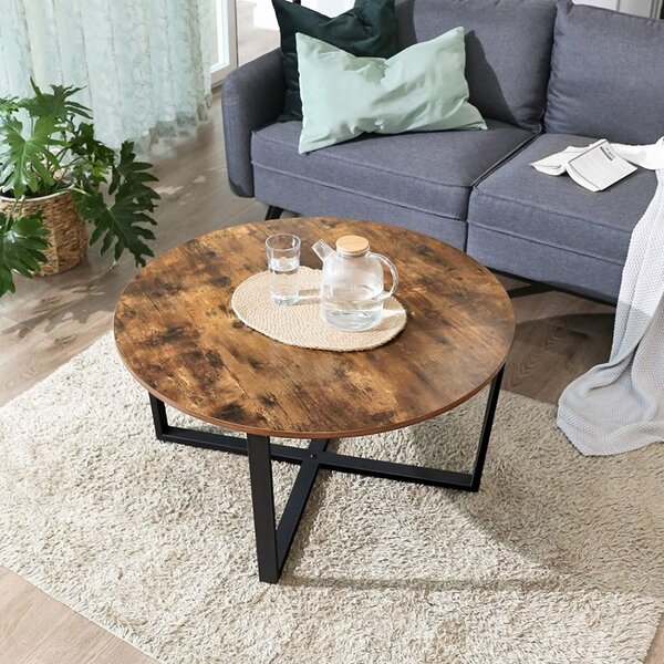 Masuta de Cafea Model Grace, 88x88x47 cm, Vintage / Maro Închis