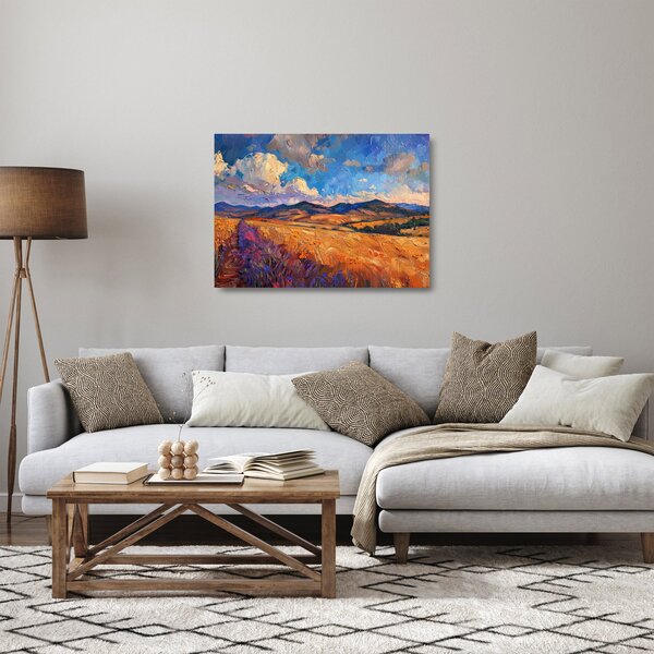 Tablou pe sticlă - Pictură în ulei de peisaj (70x50 cm)