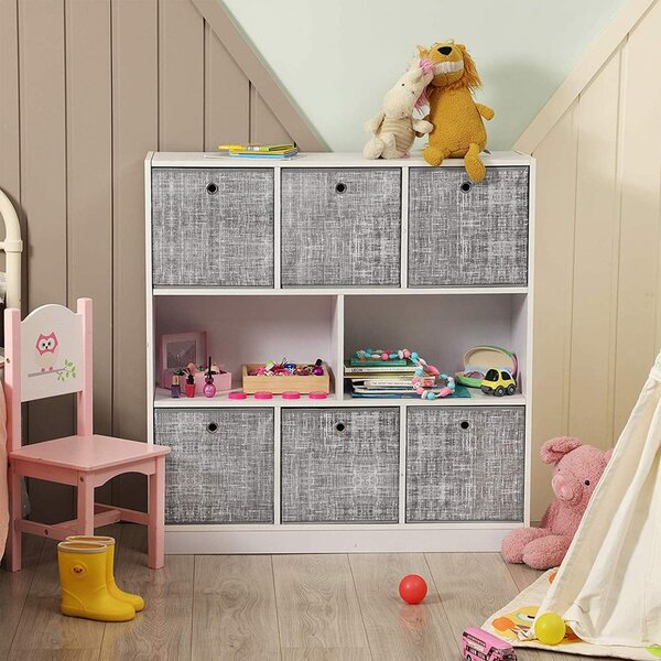 Set 6 cutii de depozitare pliabile SONGMICS, Gri, 30 x 30 x 30 cm