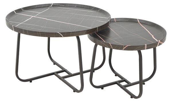 Set 2 Masute de Cafea Model Crismory, Negru/Negru