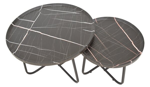 Set 2 Masute de Cafea Model Crismory, Negru/Negru