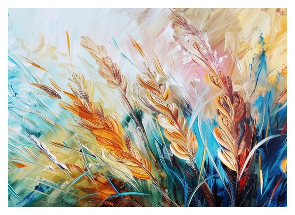 Tablou pe sticlă - Grâu, abstracție (70x50 cm)