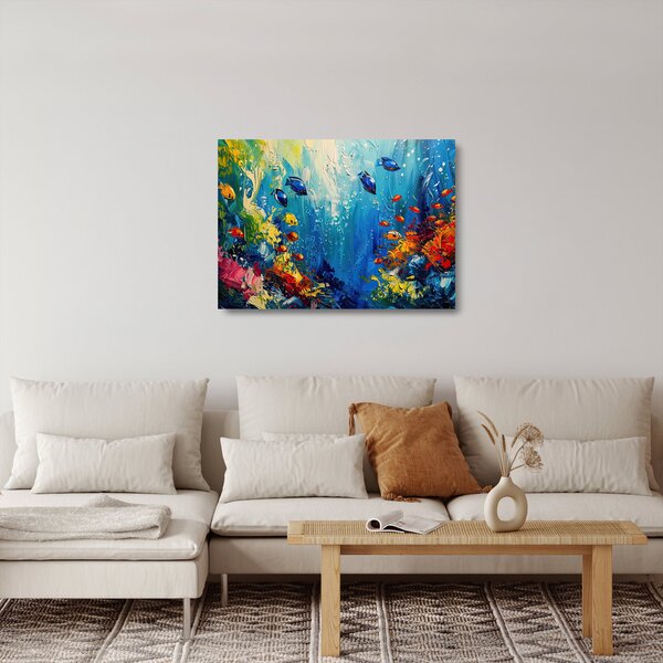 Tablou pe sticlă - Pictura lumii subacvatice (70x50 cm)