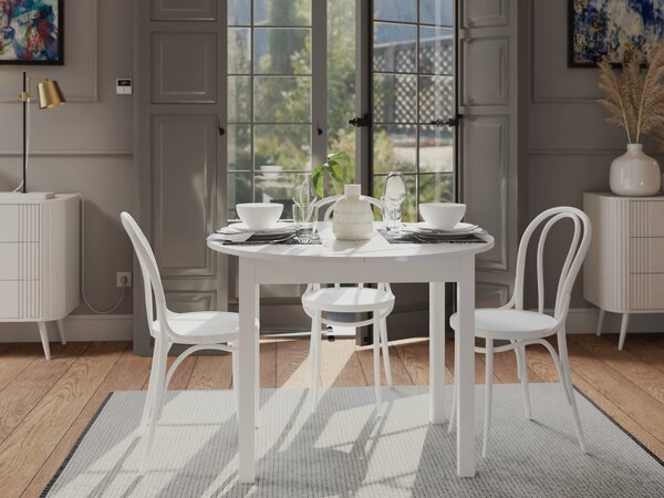 Masă Bristol 226Alb, 8cm, ExtensieExtensie, PAL laminat, MDF