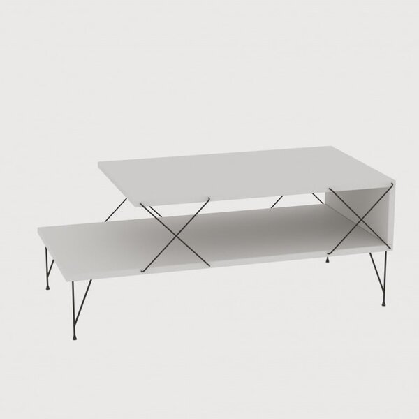 Masuta de Cafea Model Wilkerson, 100x50x40 cm, Alb