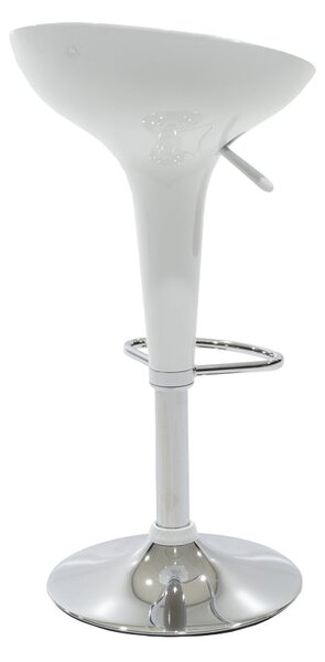 Scaun de bar Felice reglabil pe inaltime baza, alb-crom, 40x43x84 cm