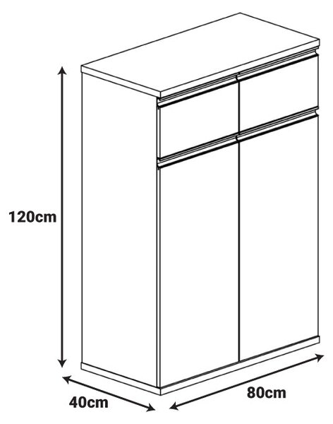Dulap profesional pentru birou Oscar, Lemn cu nuante, nuc-antracit, 80x40x120 cm