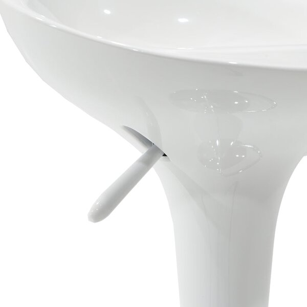 Scaun de bar Felice reglabil pe inaltime baza, alb-crom, 40x43x84 cm