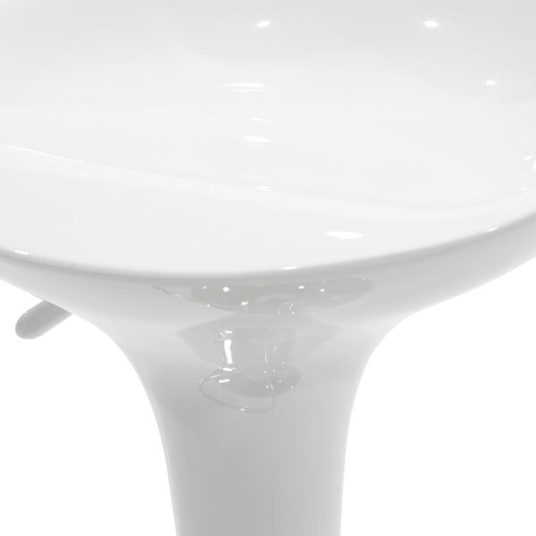 Scaun de bar Felice reglabil pe inaltime baza, alb-crom, 40x43x84 cm