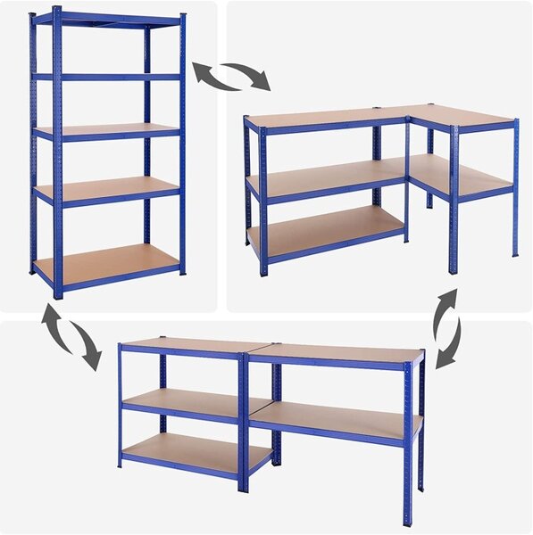 Raft Songmics, 5 rafturi, 50 x 100 x 200 cm, Albastru