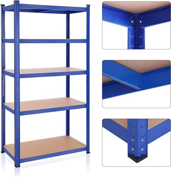 Raft Songmics, 5 rafturi, 50 x 100 x 200 cm, Albastru