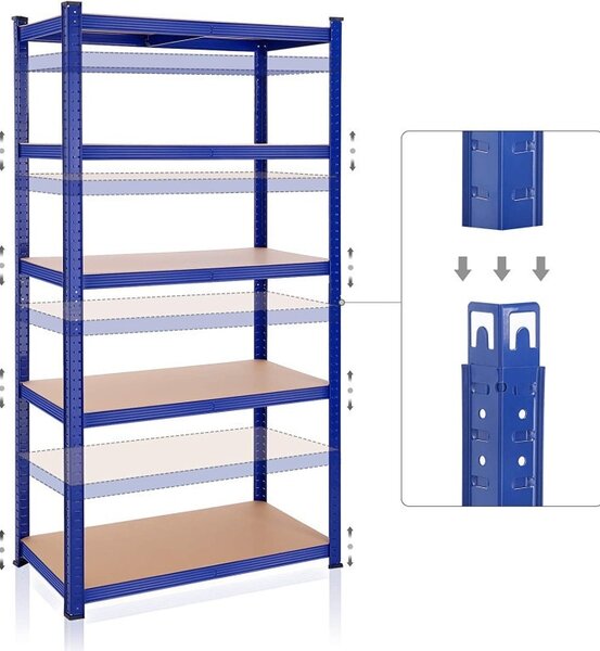 Raft Songmics, 5 rafturi, 50 x 100 x 200 cm, Albastru