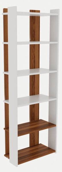 Biblioteca Model sakran, Alb/Nuc, 63x180x32 cm
