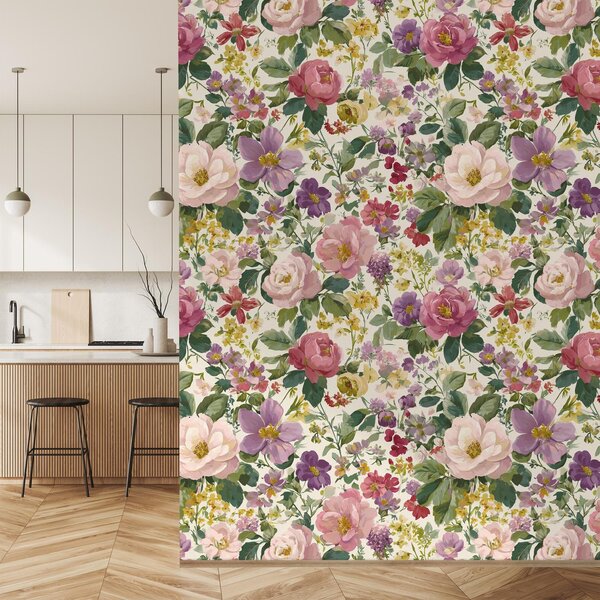 Fototapet - Pictură florală cu model (147x102 cm)