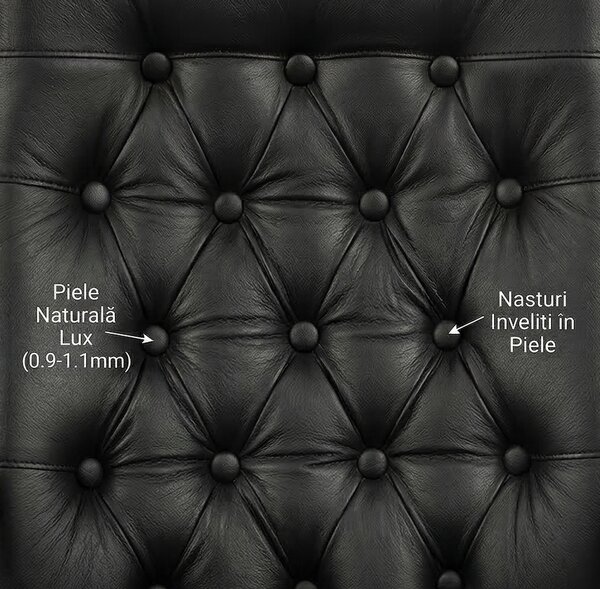 Scaun de conferinta CHEF LUX EXTRA CF, Negru piele naturala