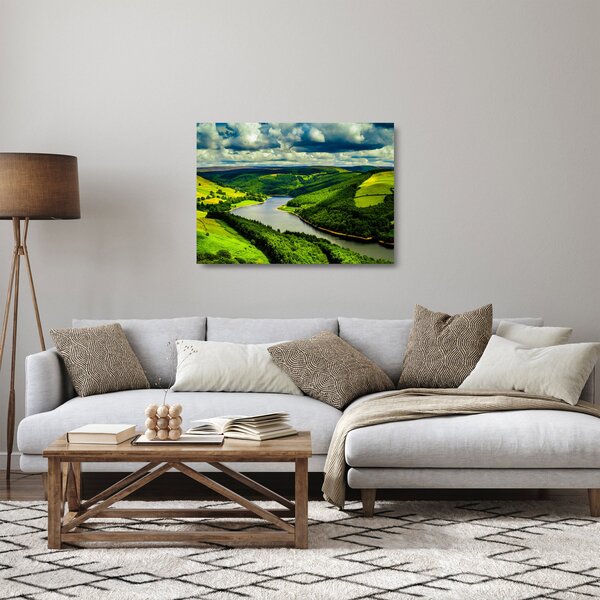 Tablou pe sticlă - Peisaj verde (70x50 cm)