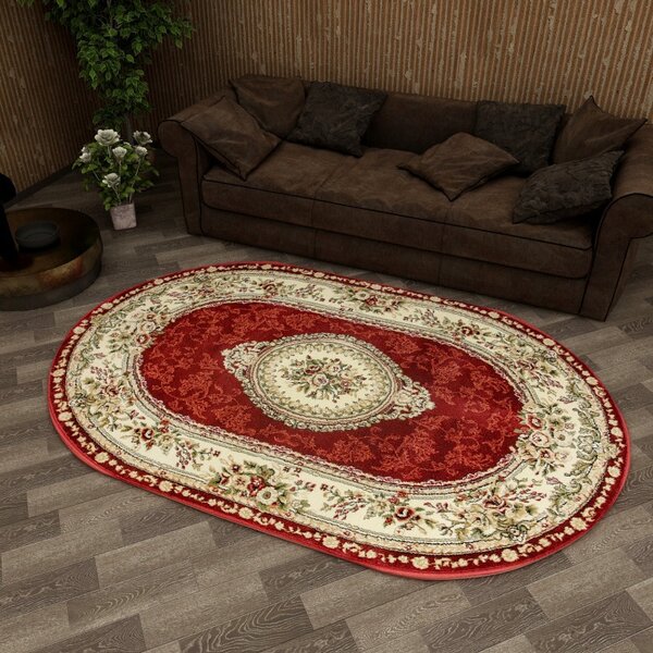 Covor Clasic, Lotos 571, Grena, 60x110 cm, Oval 1800 gr/mp