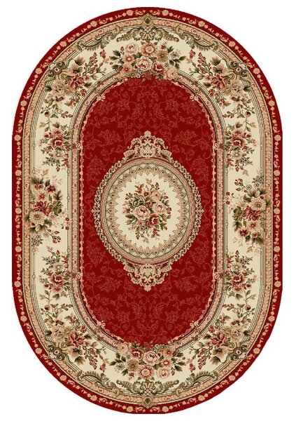 Covor Clasic, Lotos 571, Grena, 60x110 cm, Oval 1800 gr/mp