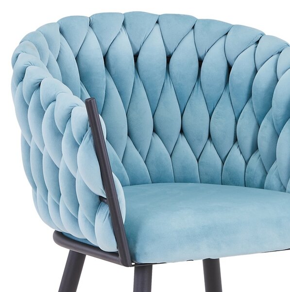 Scaun cu Brate Model Vivian, Albastru deschis, 61x55x80 cm
