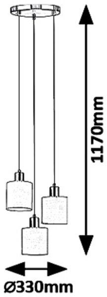 Rabalux 5012 - Lustră pe cablu NATINA 3xE14/25W/230V