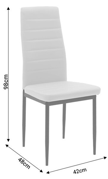 Scaun Model Parker, Gri inchis/Negru, 42x48x98 cm