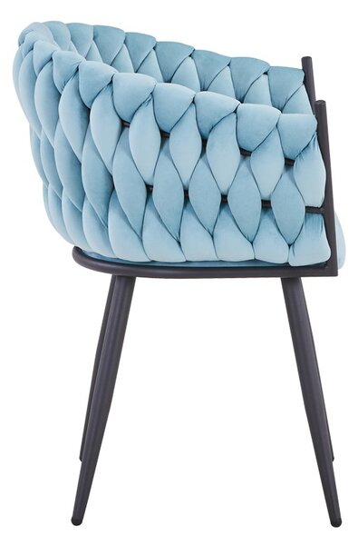 Scaun cu Brate Model Vivian, Albastru deschis, 61x55x80 cm