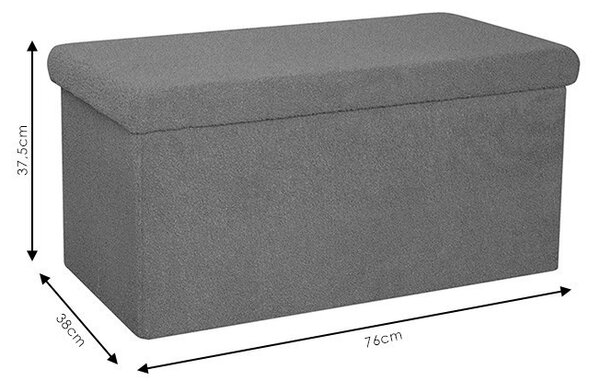 Bancuta hol cufar cu spatiu de depozitare Forward boucle material textil antracit 76x38x38cm