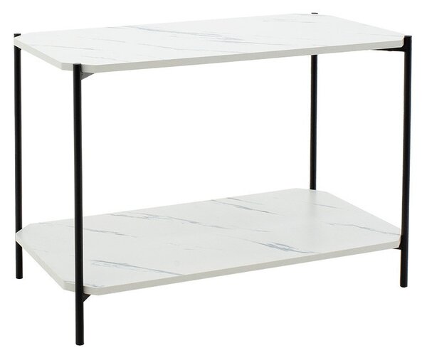 Masuta de Cafea Model Matteo, 80x40x55 cm, Alb/Negru