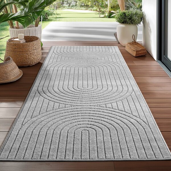Covor traversa Nova V1 Argintiu, 80 x 250 cm