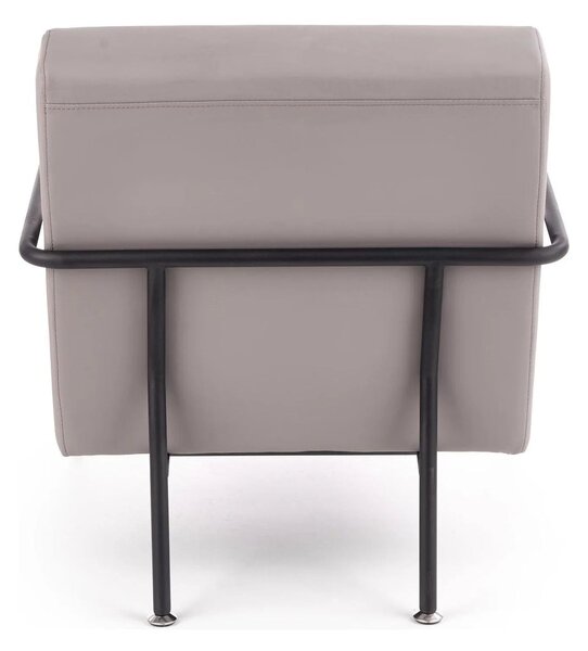 Fotoliu CUPER, gri/negru, piele ecologica/otel, 69x82x75 cm