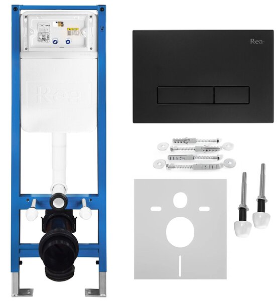 Set Cadru Îngropat 024N pentru WC cu Buton HD Black