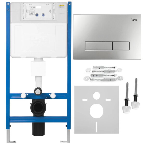 Cadru WC încastrat Rea cu buton HD Satin