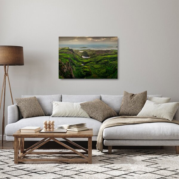 Tablou pe sticlă - Quiraing, Scoția (70x50 cm)