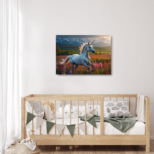 Tablou pe sticlă - Unicorn (70x50 cm)