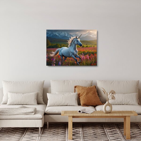 Tablou pe sticlă - Unicorn (70x50 cm)