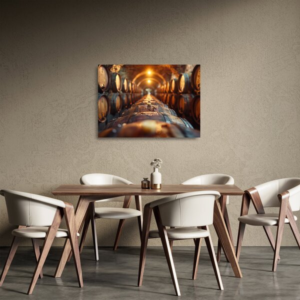 Tablou pe sticlă - Pivniță de vinuri (70x50 cm)