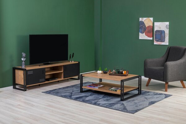 Cosmo25 Set de mobilier pentru camera de zi, Atlantic Pine negru