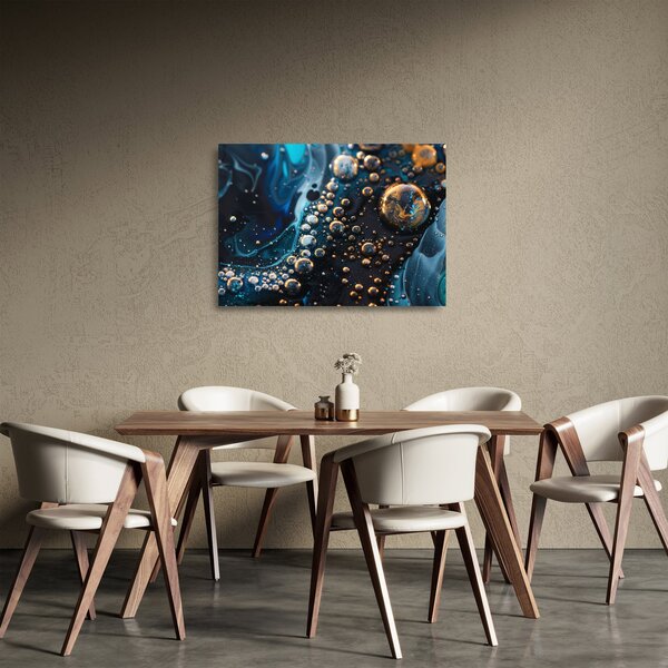 Tablou pe sticlă - Picături de cerneală (70x50 cm)