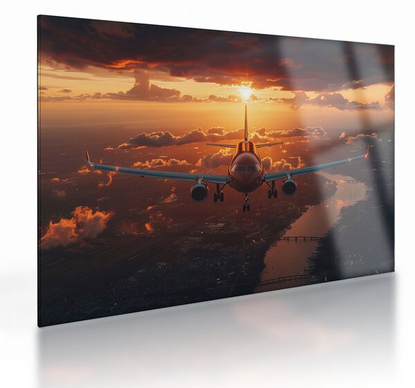 Tablou pe sticlă - Avion de transport (70x50 cm)