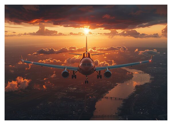 Tablou pe sticlă - Avion de transport (70x50 cm)