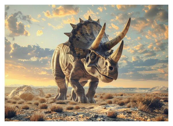 Tablou pe sticlă - Triceratops (70x50 cm)