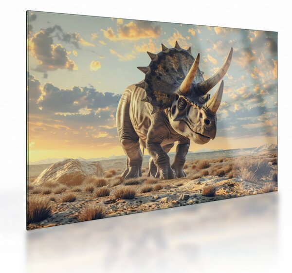 Tablou pe sticlă - Triceratops (70x50 cm)