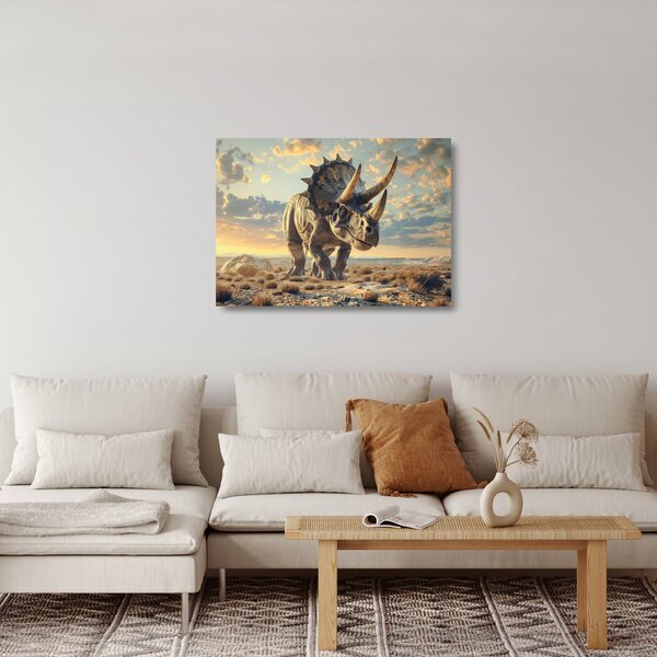 Tablou pe sticlă - Triceratops (70x50 cm)