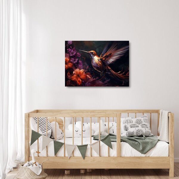 Tablou pe sticlă - Colibri (70x50 cm)