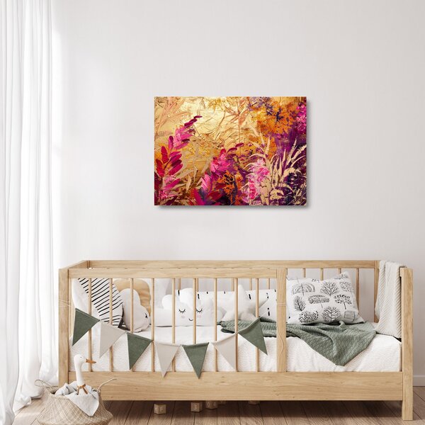Tablou pe sticlă - Pictură abstractă de flori II. (70x50 cm)