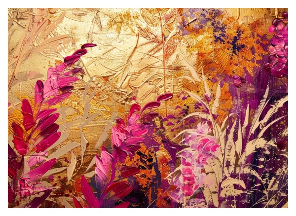 Tablou pe sticlă - Pictură abstractă de flori II. (70x50 cm)